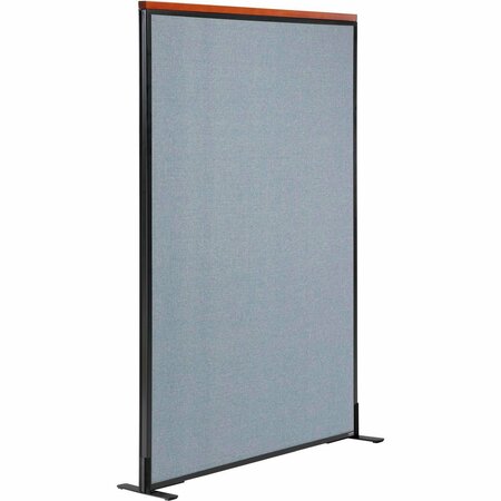 INTERION BY GLOBAL INDUSTRIAL Interion Deluxe Freestanding Office Partition Panel, 36-1/4inW x 61-1/2inH, Blue 694847FBL